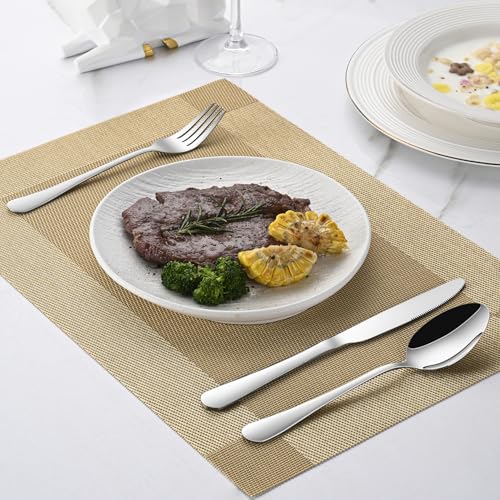 Dinner Spoon Set,8-Piece 7.3 Inch Soup Spoons,Premium Food Grade Stainless Steel Table Spoon,Durable Metal Tablespoon,Dishwasher Safe Silverware Spoons - size: 8-Piece(Silver)