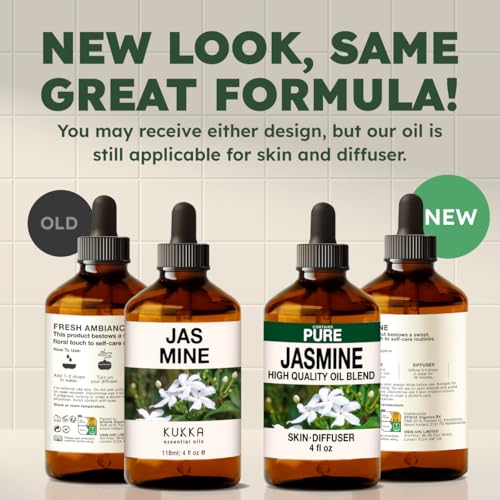 100% Pure Jasmine Essential Oil 4 Fl Oz - Floral Scent for Hair and Skin - size: 4 Fl Oz (Pack of 1)