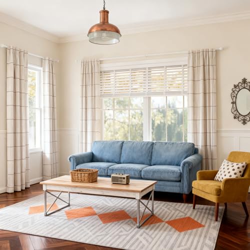 MYSKY HOME 100% Blackout Brown Plaid Farmhouse Linen Curtains 84 Inch Long 2 Panels Set Checkered Drapes Double Layer Thermal Insulated Privacy Protection Living Room Back Tab, 52" W Each Panel - color: Brown, size: 52"W x 84"L (Pack of 2)