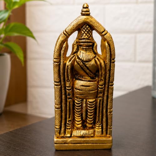 Brass Lord Venkateswara Statue 3" inch | Handcrafted Tirupati Balaji Idol | Hindu God Vishnu Murti for Home Temple, Puja Room & Spiritual Decor | South Indian Religious Gift for Devotees