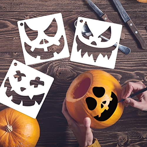 Pumpkin Face Stencils 6" Jack O Lantern Stencils Reusable Halloween Stencil - style: Halloween Face/6IN
