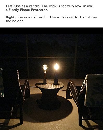Firefly - 12 in Wine Bottle Oil Wick - 3/8 in Fiberglass with Brass Holder