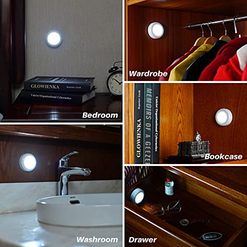 STAR-SPANGLED 2.8” LED Puck Lights Under Cabinet AAA Battery, 5 Pack White - color: White
