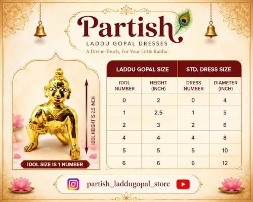 Laddu Gopal Heavy Poshak with Pagdi, Patka and Choli (R, Size 1) - size: Size 1