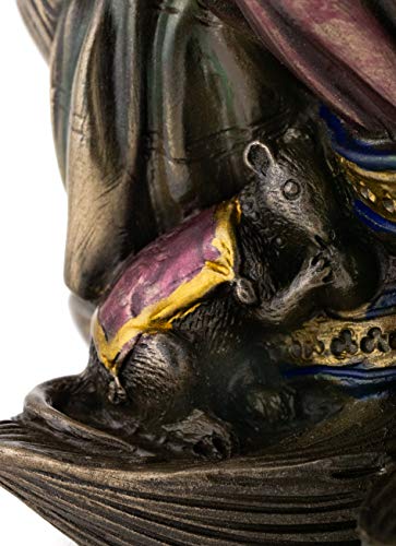 Top Collection Ganesh Statue Sitting on Lotus Pedestal - Lord of Success Sculpture in Premium Cold Cast Bronze with Colored Accents - 7.25-Inch Collectible Hindu God Ganesha Figurine