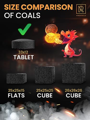 10 pcs Charcoal Tablets for Incense - Hookah Charcoal Hookah Coals for Hooka - Quick Light Charcoal Tablets - 33 mm Premium Quality Incense Charcoals Discs - 10 Charcoal for Incenses Burning - color: 10 Pcs Quick Light Coals
