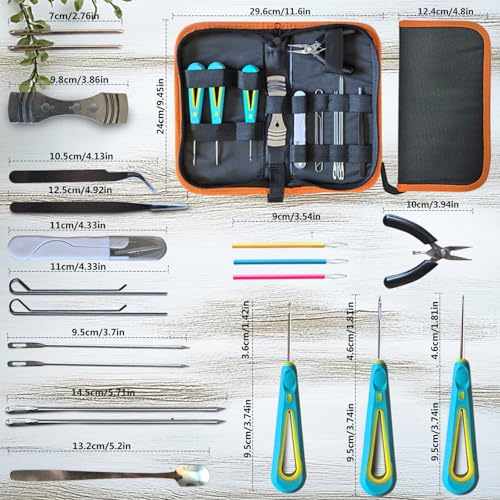 Candle Making Kit for Adults Beginners with Storage Bag, Candle Making Supplies Used for Punching and Inserting Candle Mold Wicks, Candle Making Tools Including Punching Needle with Hook and Large Eye - color: Black, style: 21 PCS