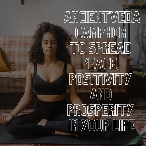 ANCIENT VEDA Natural Camphor Tablets in Glass Jar Bottle Premium Quality Refined 100% Natural for Aromatherapy, Odor Eliminator, Puja, Alcanfor (100 Gram) - size: 100 Gram