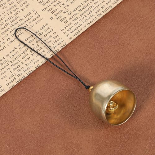 2 PCS Small Hanging Bell, Decoration Hanging Bells for Door Brass Small Hangings Wind Chimes Decorative Camping Tent Bells Chimes Fengshui Bell Wind Chime for Outside Good Luck Wealth and Safe