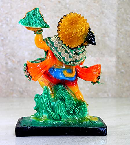 eSplanade Resin Hanuman Anjaneya Pavan Putra Idol Murti Moorti Statue (8.5 x 6.5 Inches)