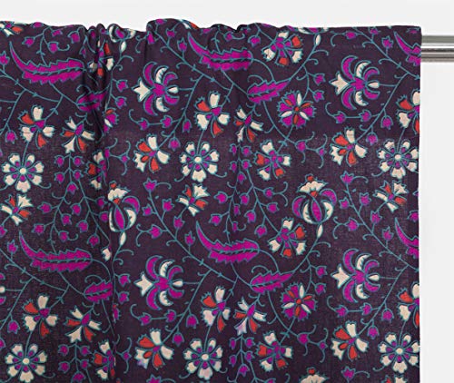 Popular Handicrafts Indian Hippie Bohemian Beautiful Elephant Mandala Curtain Panels Purple - color: Purple, size: 25"W x 74"L (Pack of 2)