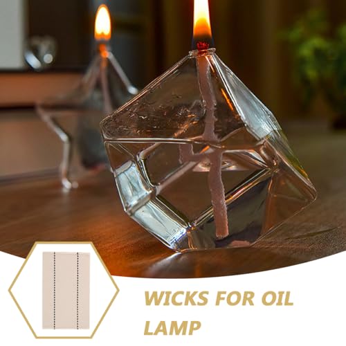 WOONEKY 3pcs Cotton Oil Lamp Wick Replacement - 0.5ft, 4" Wide, Flat Woven Wick for Kerosene Lamps Hurricane Lanterns Oil Burners Home Decor Emergency Lighting - size: 15.00X9.70X0.50CM