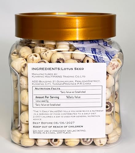 Dried Lotus Seeds- Pure Natural Chinese Herbal Medicine- 14.11oz/400g Used for making soup-Brewing tea-莲子 (Lotus seed)