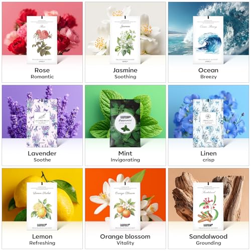 MYARO 12 Pack Peppermint Scented Sachets, Closet Deodorizer Car Freshener - color: Mint, size: 12 Packs