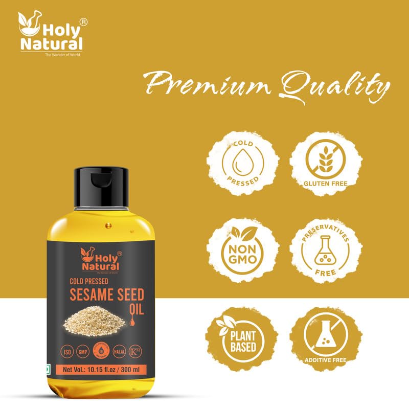 Sesame Seed Oil I Extra Virgin Cold-Pressed, No GMO,Untreated and Unrefined Sesame Seed Oil –Grate for Cooking & Flavor Enhancer in Many Cuisines (10.15 Fl Oz (Pack of 1)) - size: 10.15 Fl Oz (Pack of 1)