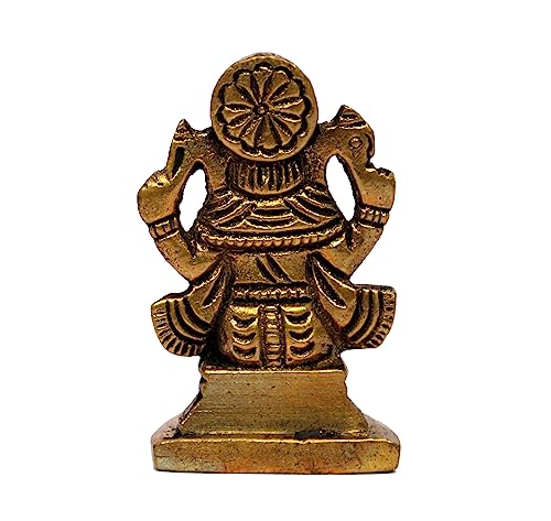eSplanade Brass Ganesha Idol for Car Dashboard God Idol - 1.2" Inches Ganesha Murti for Desk Decor, Ganapati Statue, Ganapathi Sculpture | Antique Decor Item | Home Decor Gift Showpieces - style: Ganesha