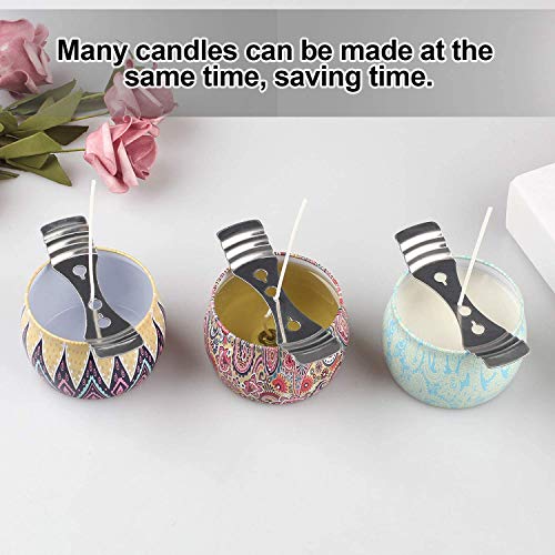DINGPAI 20pcs Candle Wick Holder & 180 Stickers, Candle Making Supplies - size: 20pcs holders 180pcs stickers