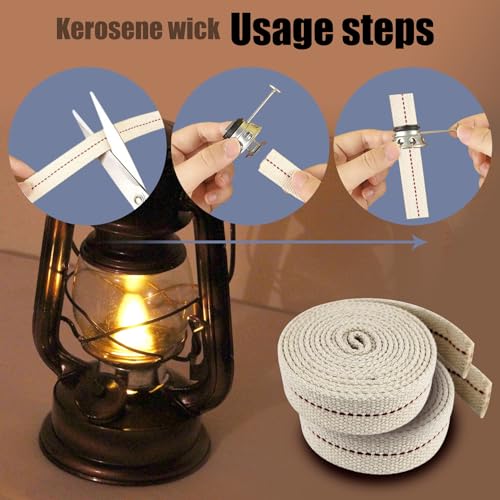 1 Roll/6.5 Feet Flat Oil Lamp Wick, 1 Inc Cotton Wick Replacement for Kerosene Burner, Lantern, Lamps (1, 1 inch) - size: 1 inch