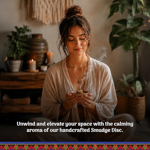 Sacred Elements Organic Incense Discs & Balls | Natural Incense for Meditation, Yoga, Aromatherapy, Relaxation & Home Fragrance | Handcrafted Low Smoke Incense (Pack of 2) (Palo Santo, Disc)