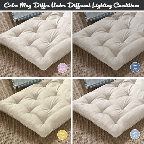 Intelligent Design Foldable Lightweight Lounge Floor Pillow 27" x 74" Ivory - color: Ivory