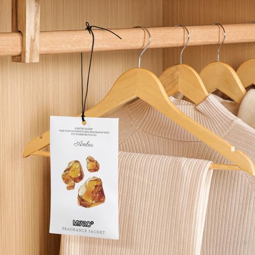 MYARO 12 Pack Amber Scented Sachets, Closet Deodorizer Car Air Freshener - color: Amber, size: 12 Packs