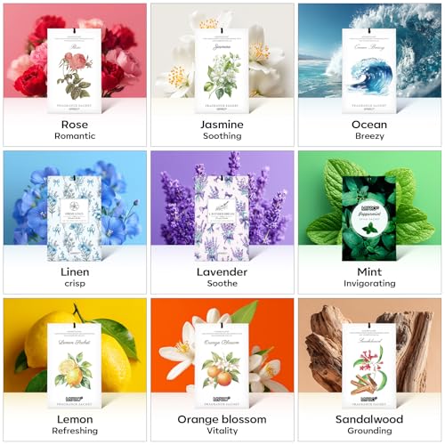 MYARO 20 Pack Lavender Scented Sachets, Closet Deodorizer Car Air Freshener - color: Lavender, size: 20 Packs