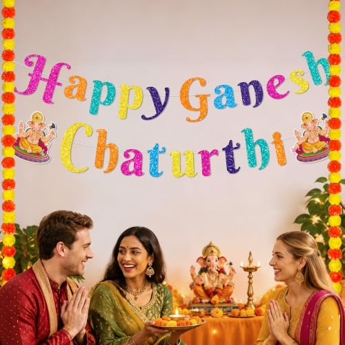 Ganesh Chaturthi Decorations, Happy Ganesh Chaturthi Banner Set - color: Ganesh Chaturthi