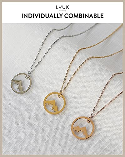LUUK LIFESTYLE Dainty Stainless Steel Pendant Necklaces Silver Gold Rose - color: Gold, size: Summit