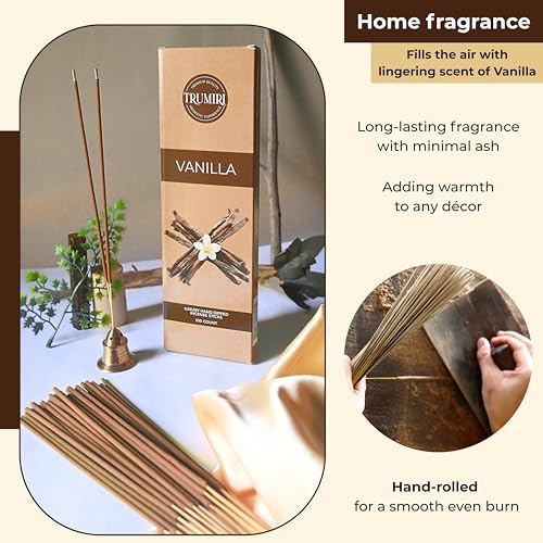 Vanilla Incense Sticks - Pack of 100 Insence-Sticks - Inciensos Aromaticos para La Casa Made with Natural Inscent Ingredients - Scented Insence Non Toxic Incents - color: Vanilla