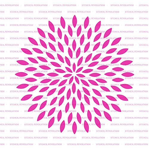 Dahlia Mandala Stencil - Large Stencils, Floor Stencil, Durable for Repeated Use in Art and Meditation Areas - size: 30"x30"