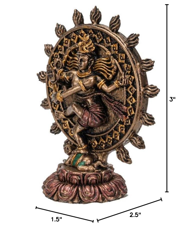 Pacific Giftware Hindu God Shiva Nataraja Miniature Resin Figurine Statue - color: Shiva Nataraja