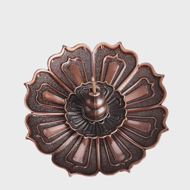1 PC Incense Burner Lotus Shape Metal Burner Holder Incense Plate Stick Cone Incense Aromatherapy Craft (Green) - color: Green