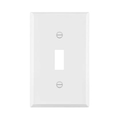 ENERLITES Toggle Light Switch Metal Wall Plate, 1-Gang, White Gloss - color: White Gloss, size: Standard Size