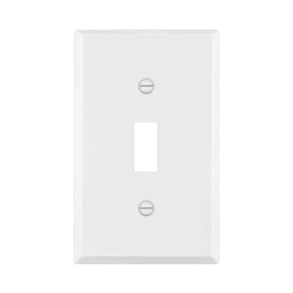 ENERLITES Toggle Light Switch Metal Wall Plate, 1-Gang, White Matte - color: White Matte, size: Standard Size
