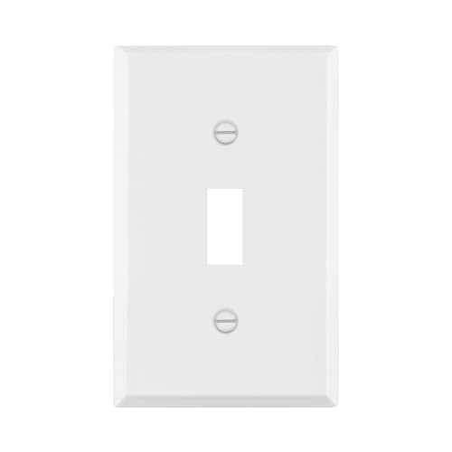 ENERLITES Toggle Light Switch Metal Wall Plate, 1-Gang, White Matte - color: White Matte, size: Standard Size