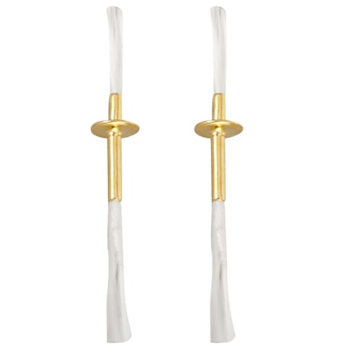 DECHOUS 2Pcs Fiberglass Wicks for Oil Lamps, Oil Lantern Wicks Oil Lamps Wicks with Metal Tube Holder, Kerosene Oil Lamp Wicks for Butter Lamps, Temple Lamps, Home Decor