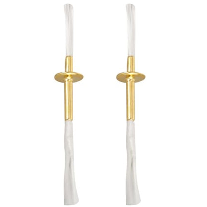 DECHOUS 2Pcs Fiberglass Wicks for Oil Lamps, Oil Lantern Wicks Oil Lamps Wicks with Metal Tube Holder, Kerosene Oil Lamp Wicks for Butter Lamps, Temple Lamps, Home Decor