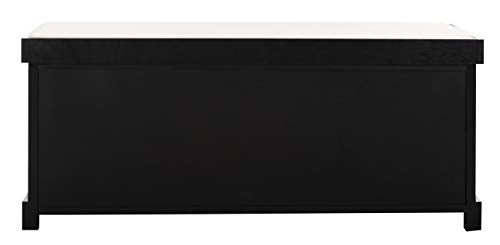 SAFAVIEH Furniture - Lonan Storage Bench - Black - Solid Wood - Farmhouse Lift-Top Design - Ideal for Entryway, Living Room, Hallway, 18" Seat Height (AMH5733E) - color: Black