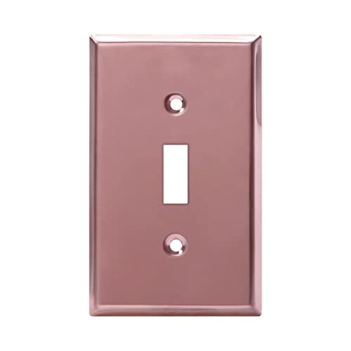 ENERLITES Toggle Light Switch Metal Wall Plate, Stainless Steel Switch Cover, Corrosion Resistant, Mid-Size 1-Gang 4.50" x 2.76", Stainless Steel 201, 7711-PRG, Polished Rose Gold - color: Polished Rose Gold, size: Standard Size