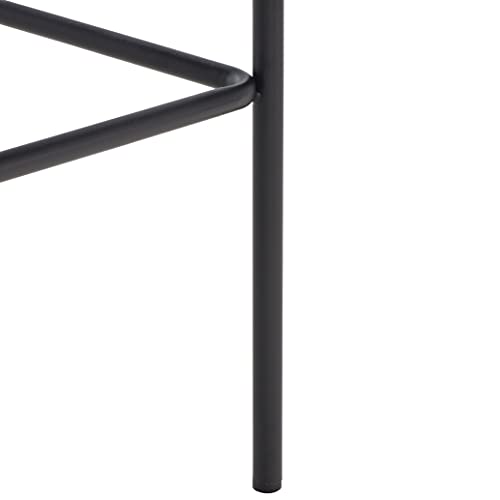SAFAVIEH Home Collection Bahari Black Woven Leather/Black 26-inch Kitchen Island Breakfast Nook Counter Stool (Fully Assembled) - color: Black