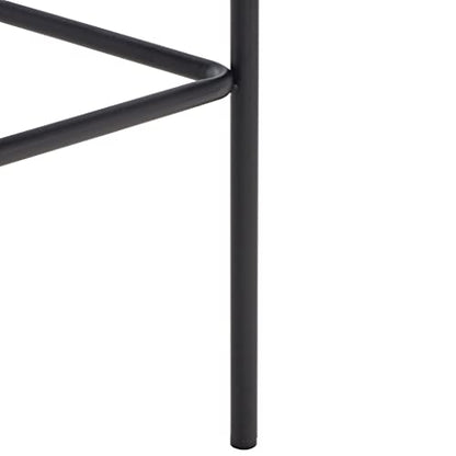 SAFAVIEH Home Collection Bahari Black Woven Leather/Black 26-inch Kitchen Island Breakfast Nook Counter Stool (Fully Assembled) - color: Black