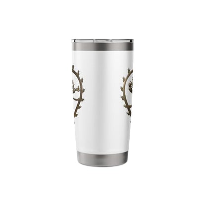 Hindu Shiva Nataraja Dancing Statue Stainless Steel Insulated Tumbler - color: White