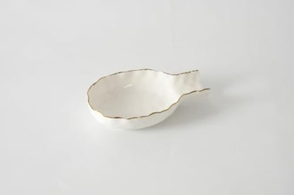 Pampa Bay Golden Salerno Titanium-Plated Porcelain Spoon Rest (White and Gold) - color: White and Gold