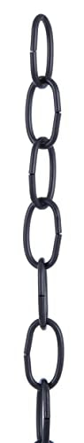 B&P Lamp® Satin Black 8 Gauge Oval Chain - color: Satin Black Finish