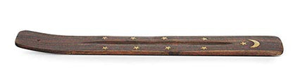 Bless-International Traditional-Handmade-Burner Wooden-Incense-Stick-Holder Ash-Catcher-Stand for-Aromatherapy-Meditation-Yoga (Incense Holder 10 inch(1 pcs)) - color: Wooden Strip 10 Inch, size: One Holder