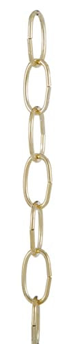 B&P Lamp® Brass Finish 8 Gauge Oval Chain - color: Brass Plated Finish