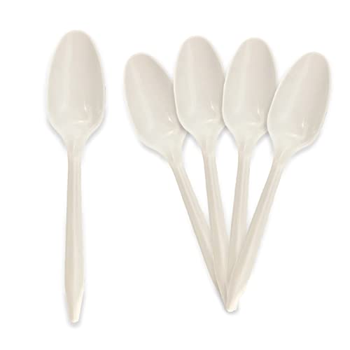 PAMI Medium Weight Disposable Plastic Teaspoons,White,Bulk Pack,1000 Count - size: Teaspoons, style: Teaspoons