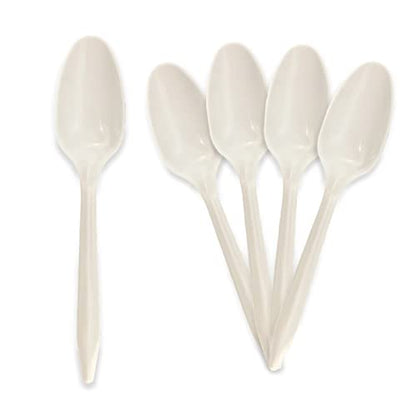 PAMI Medium Weight Disposable Plastic Teaspoons,White,Bulk Pack,1000 Count - size: Teaspoons, style: Teaspoons