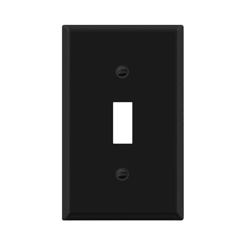 ENERLITES Toggle Light Switch Metal Wall Plate, 1-Gang, Black Matte - color: Black Matte, size: Standard Size