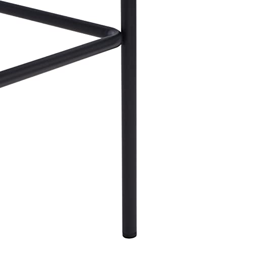 SAFAVIEH Home Collection Bahari Cognac Woven Leather/Black 26-inch Kitchen Island Breakfast Nook Counter Stool (Fully Assembled) - color: Cognac/Black